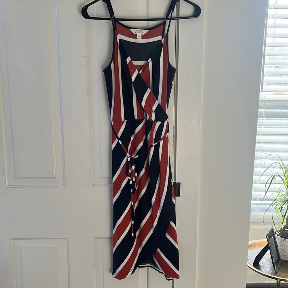 Market & Spruce wrap front dress.
